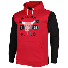 Chicago Bulls Big & Tall Bold Attack Pullover Hoodie Red/Black - Fanatics