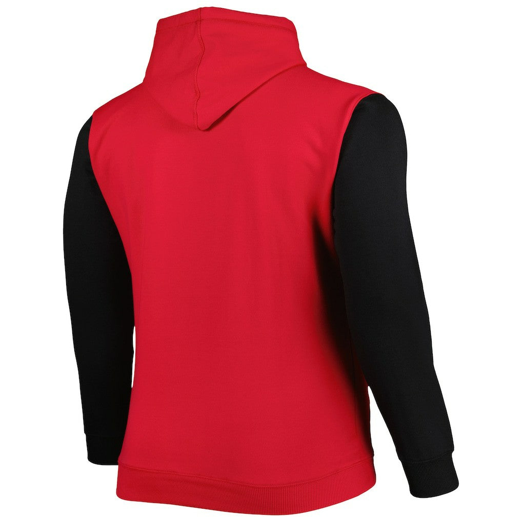Chicago Bulls Big & Tall Bold Attack Pullover Hoodie Red/Black - Fanatics