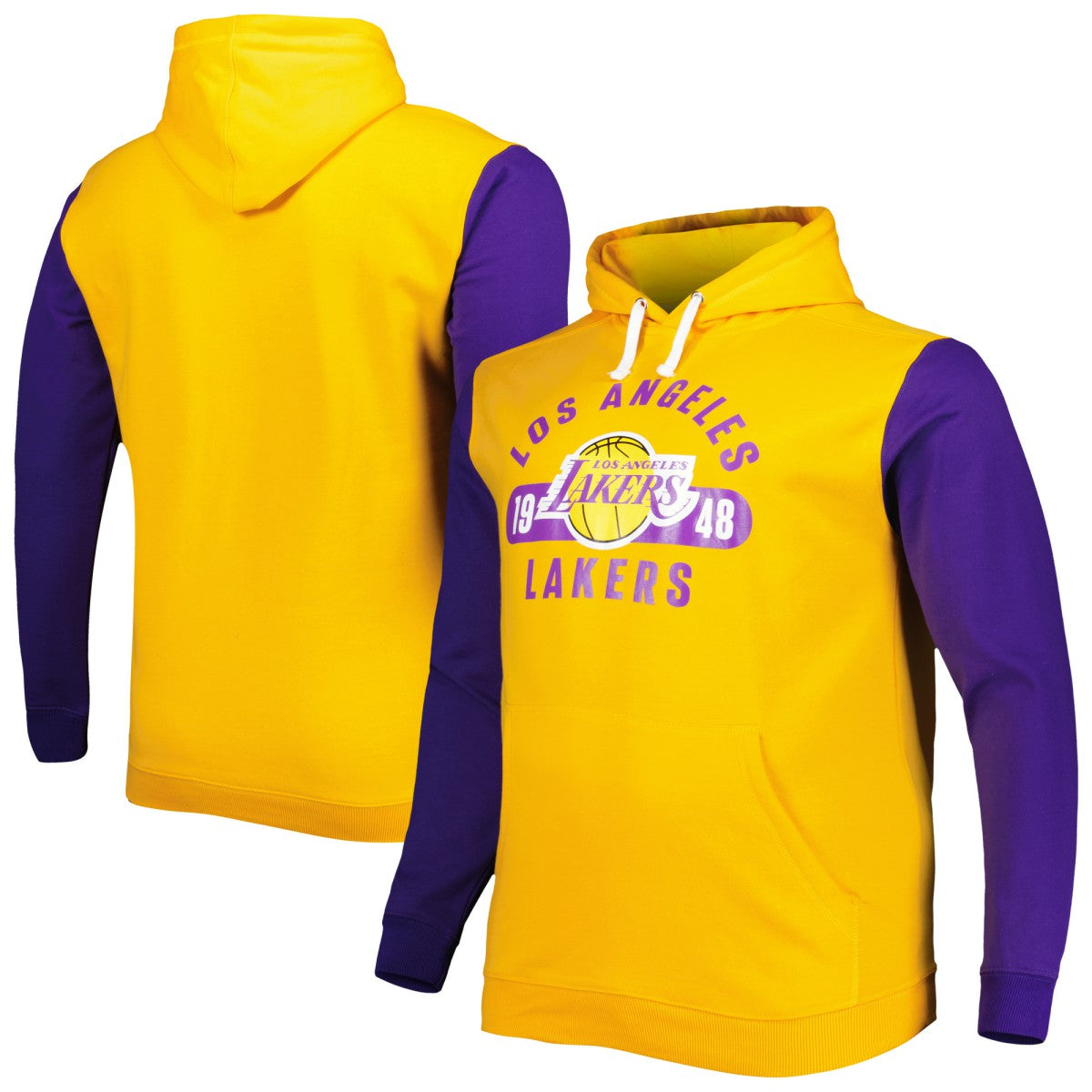 Los Angeles Lakers Big & Tall Bold Attack Pullover Hoodie Gold/Purple - Fanatics