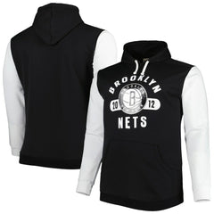 Brooklyn Nets Big & Tall Bold Attack Pullover Hoodie Black/White - Fanatics outlet