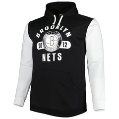 Brooklyn Nets Big & Tall Bold Attack Pullover Hoodie Black/White - Fanatics outlet