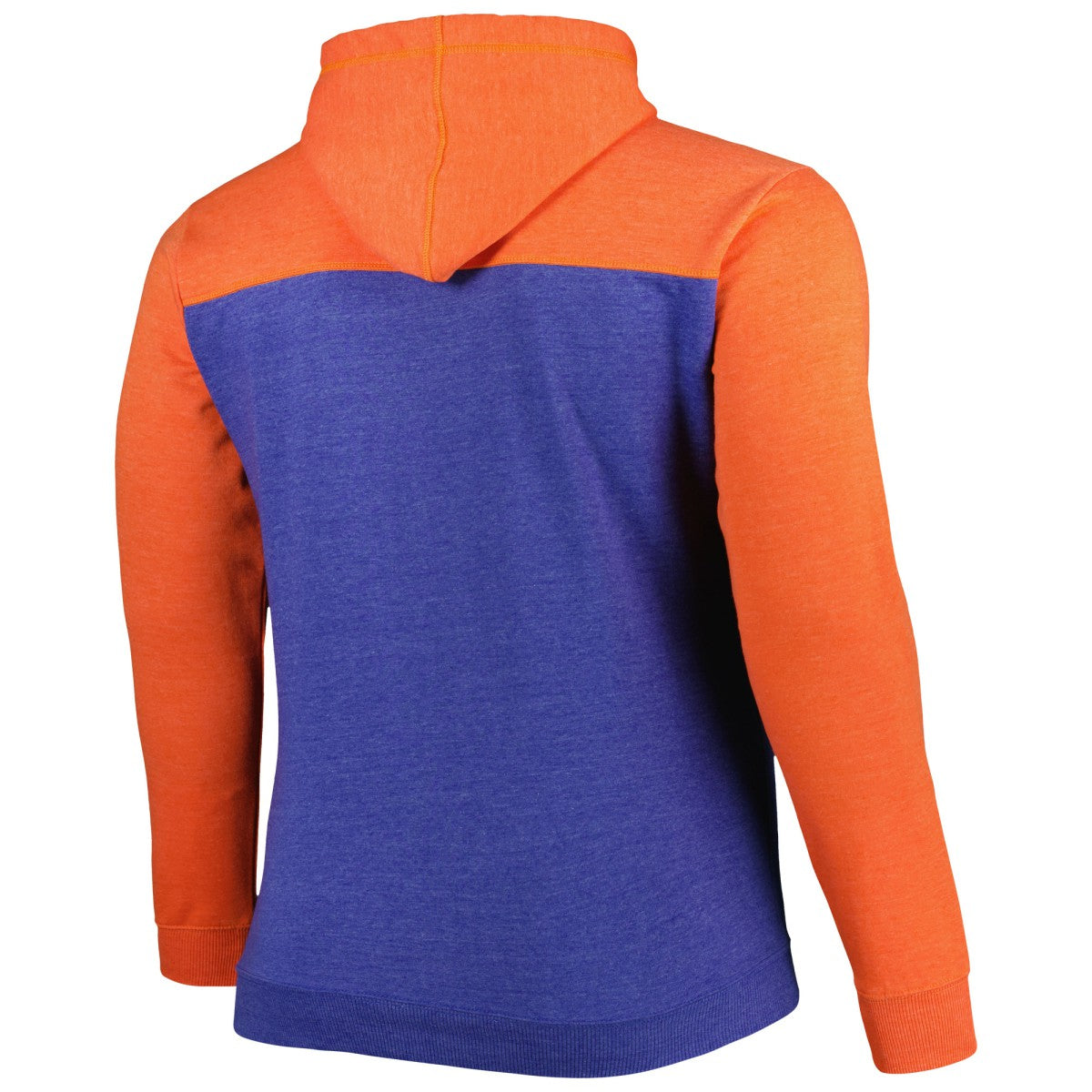 New York Knicks Big & Tall Down and Distance Full-Zip Hoodie Heathered Blue/Heathered Orange - Fanatics