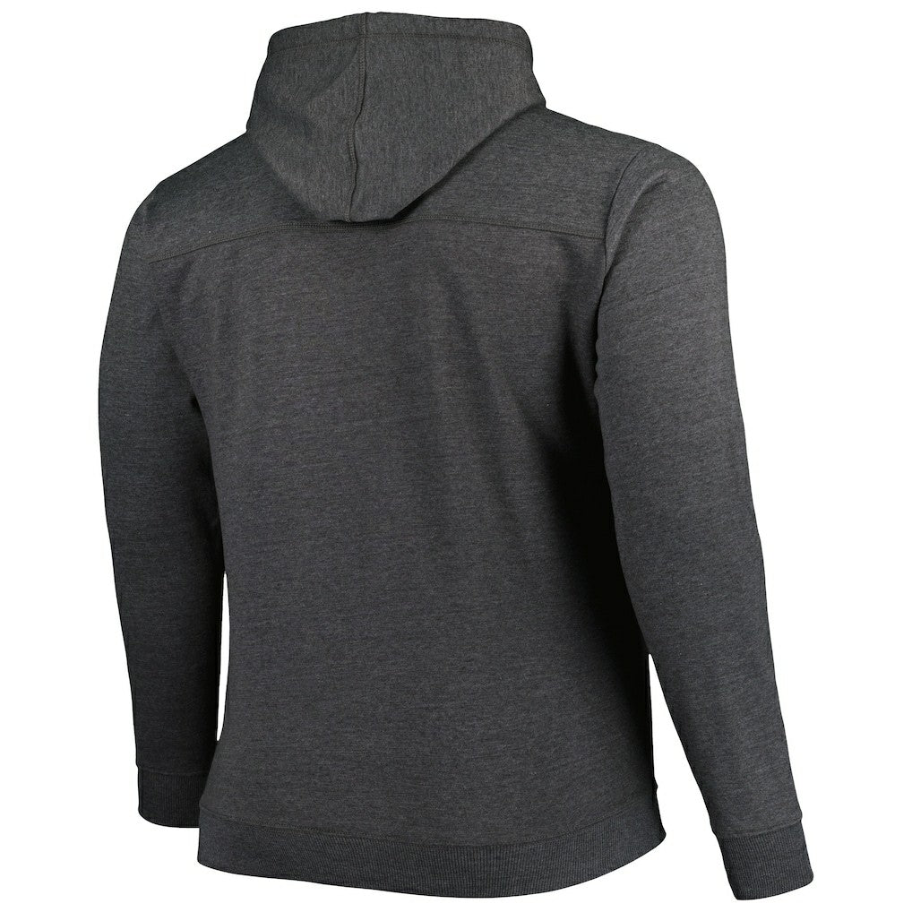 Brooklyn Nets Big & Tall Down and Distance Full-Zip Hoodie Heathered Black - Fanatics