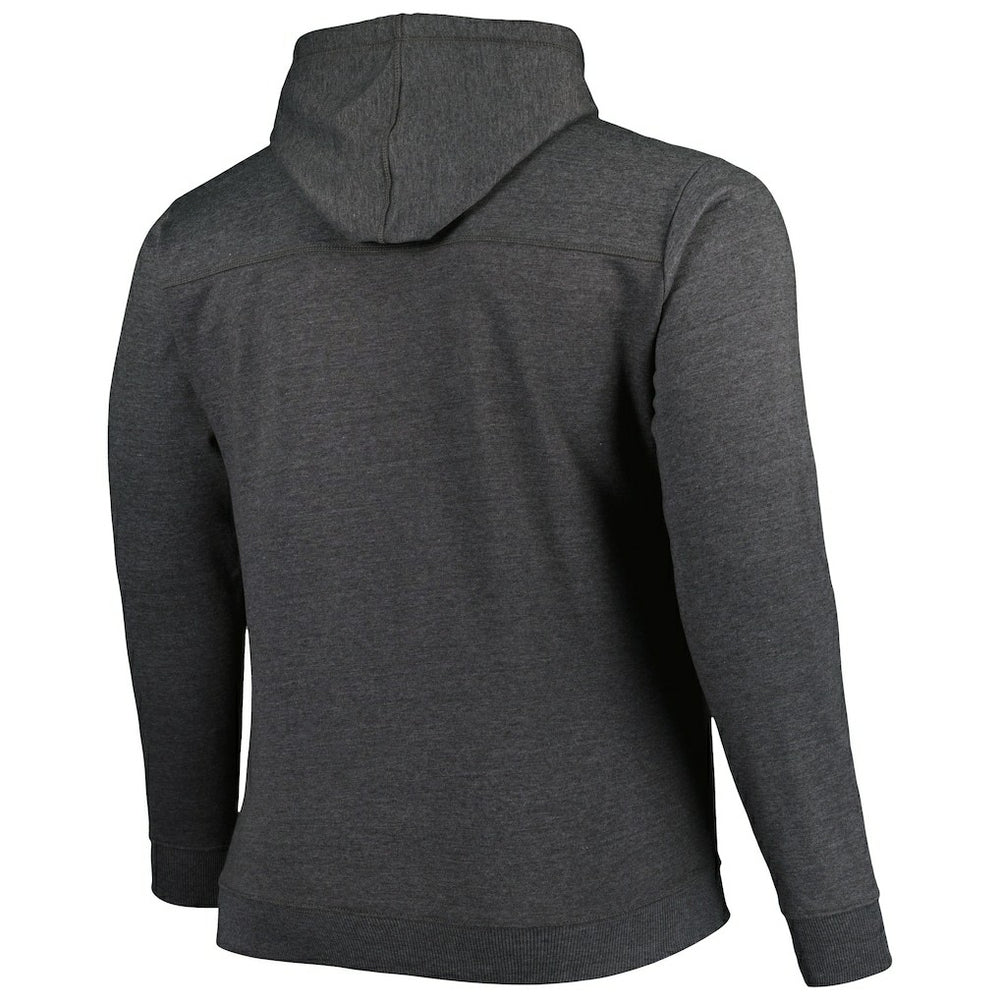 Brooklyn Nets Big & Tall Down and Distance Full-Zip Hoodie Heathered Black - Fanatics