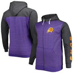 Phoenix Suns Big & Tall Down and Distance Full-Zip Hoodie Purple/Heathered Black - Fanatics