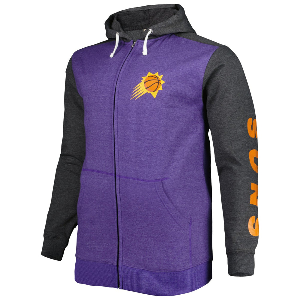Phoenix Suns Big & Tall Down and Distance Full-Zip Hoodie Purple/Heathered Black - Fanatics