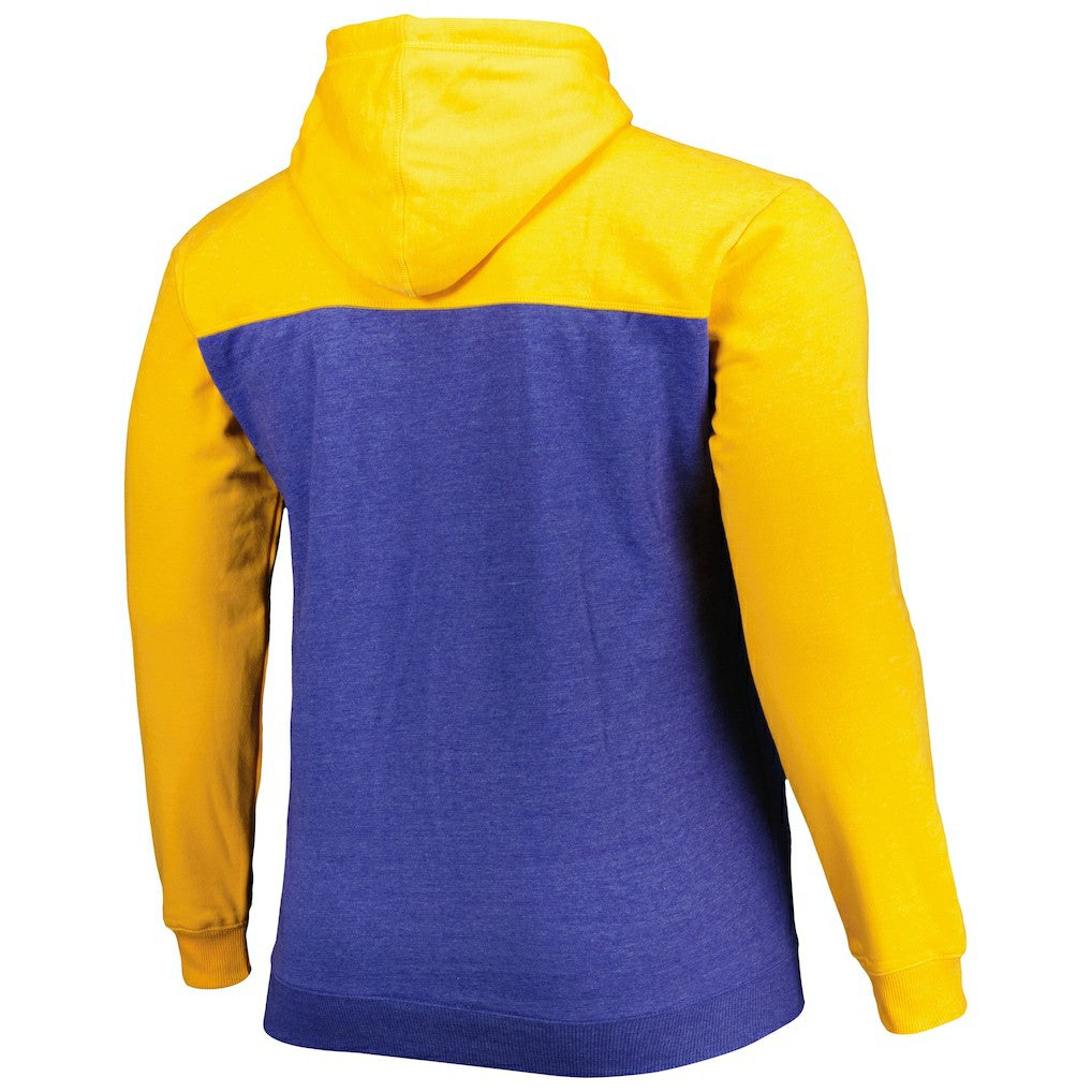 Golden State Warriors Big & Tall Down and Distance Full-Zip Hoodie Royal/Gold - Fanatics