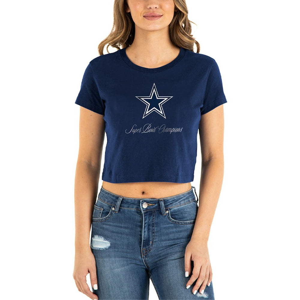 Dallas Cowboys New Era Women's Historic Champs T-Shirt - Navy T-shirts
