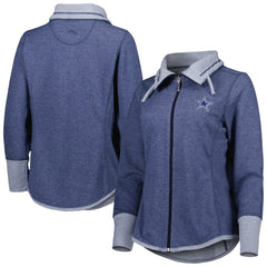 Dallas Cowboys Women's Sport Sun Fade Full-Zip Sweatshirt - Heathered Navy Sweatshirts