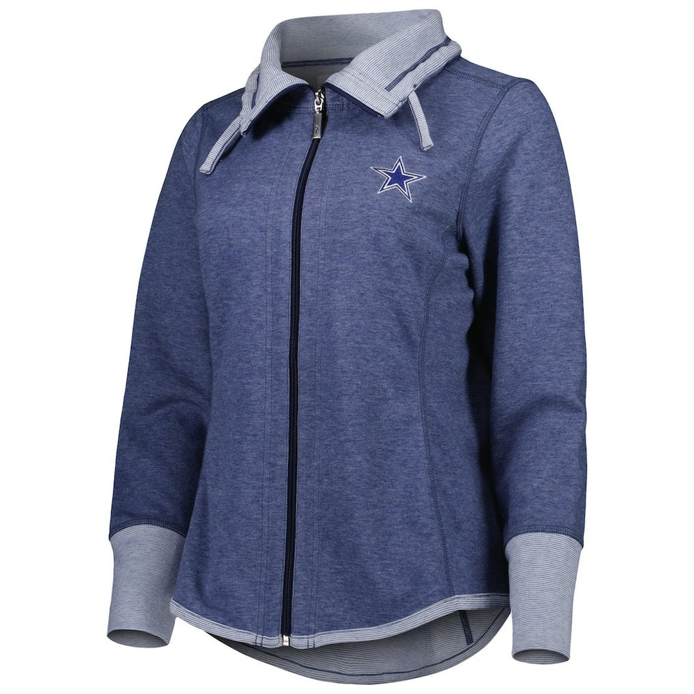 Dallas Cowboys Women's Sport Sun Fade Full-Zip Sweatshirt - Heathered Navy Sweatshirts