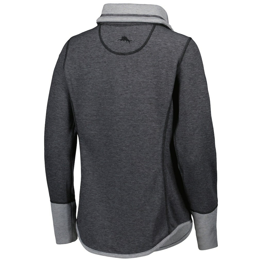 New Orleans Saints Women's Sport Sun Fade Full-Zip Sweatshirt - Heathered Black Sweatshirts