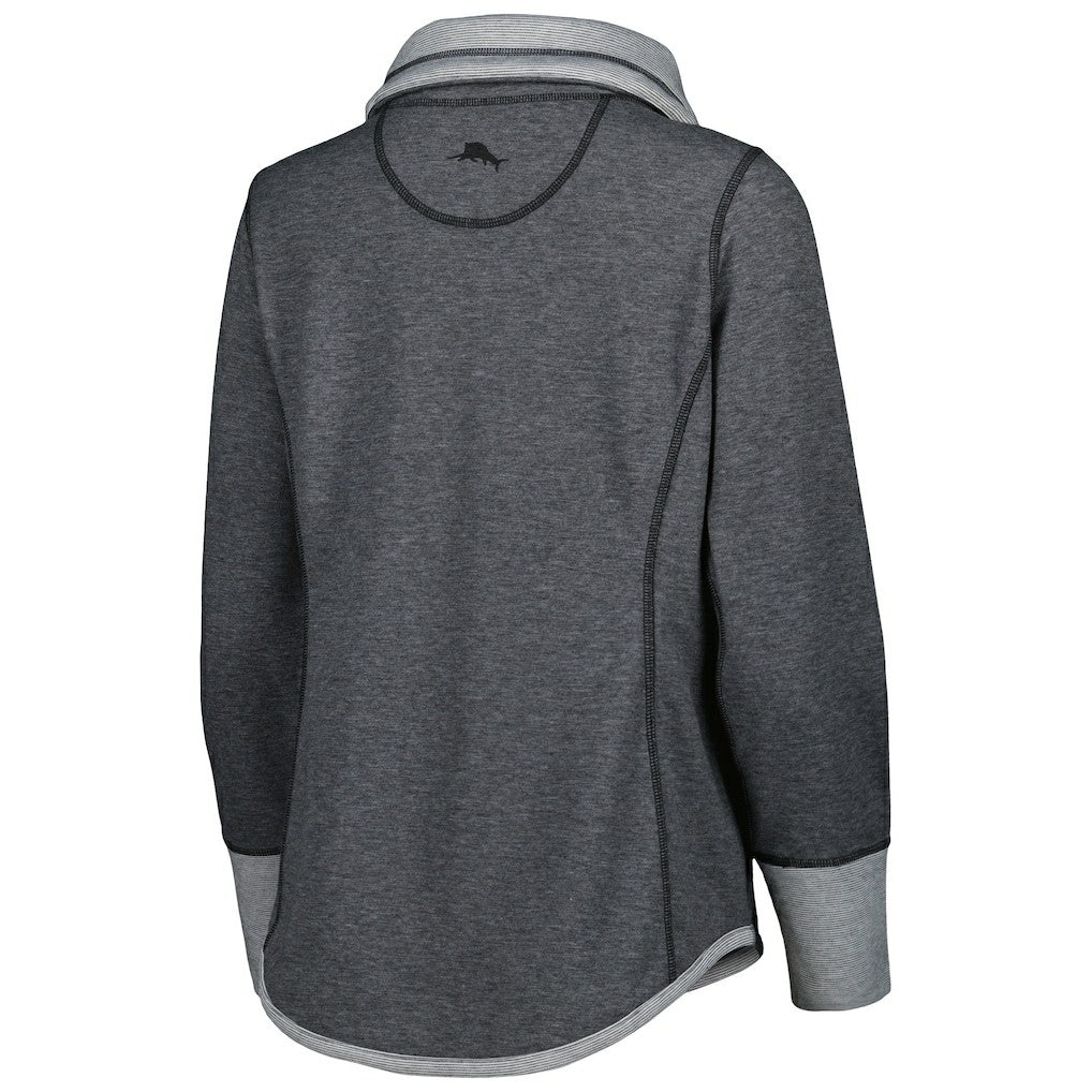Pittsburgh Steelers Women's Sport Sun Fade Full-Zip Sweatshirt - Heathered Black Sweatshirts
