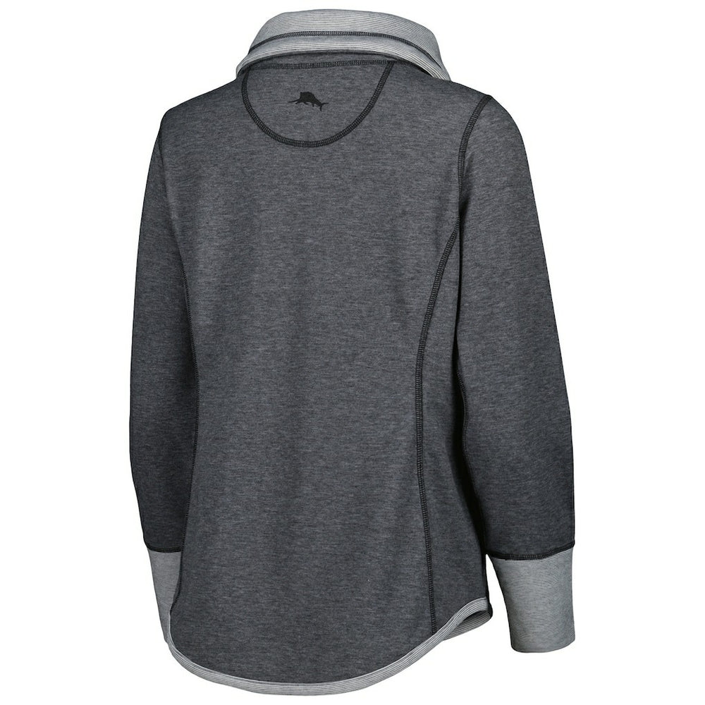 Pittsburgh Steelers Women's Sport Sun Fade Full-Zip Sweatshirt - Heathered Black Sweatshirts
