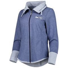 Seattle Seahawks Women's Sport Sun Fade Full-Zip Sweatshirt - Heathered College Navy Sweatshirts