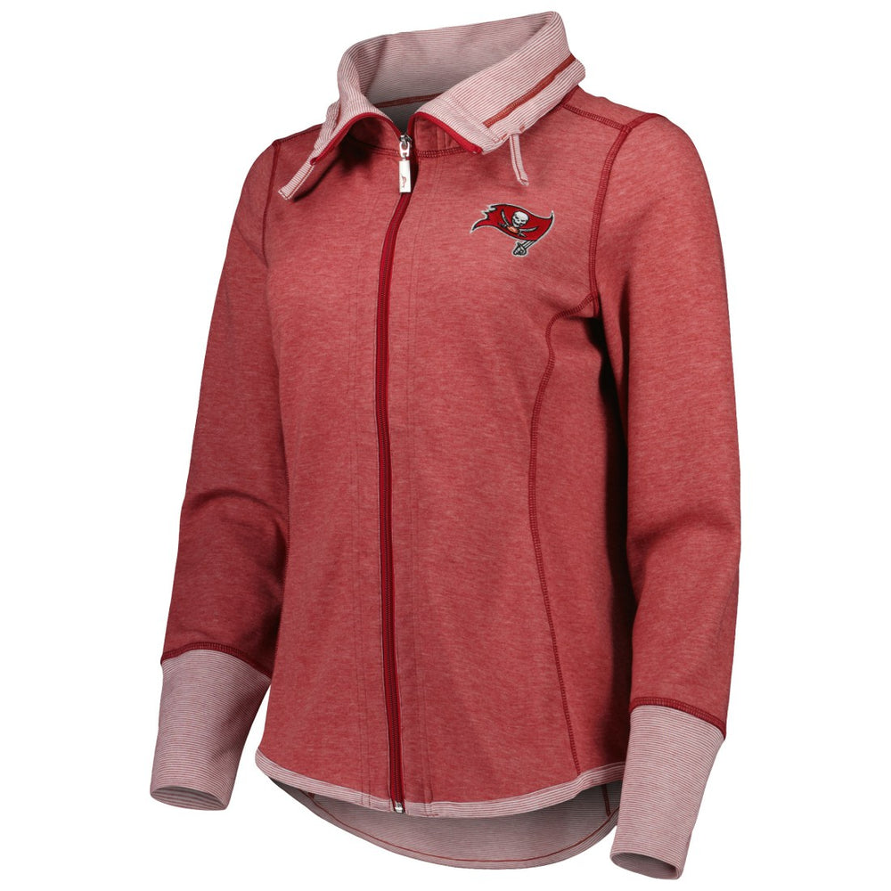 Tampa Bay Buccaneers Women's Sport Sun Fade Full-Zip Sweatshirt - Heathered Red Sweatshirts
