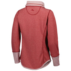 Tampa Bay Buccaneers Women's Sport Sun Fade Full-Zip Sweatshirt - Heathered Red Sweatshirts