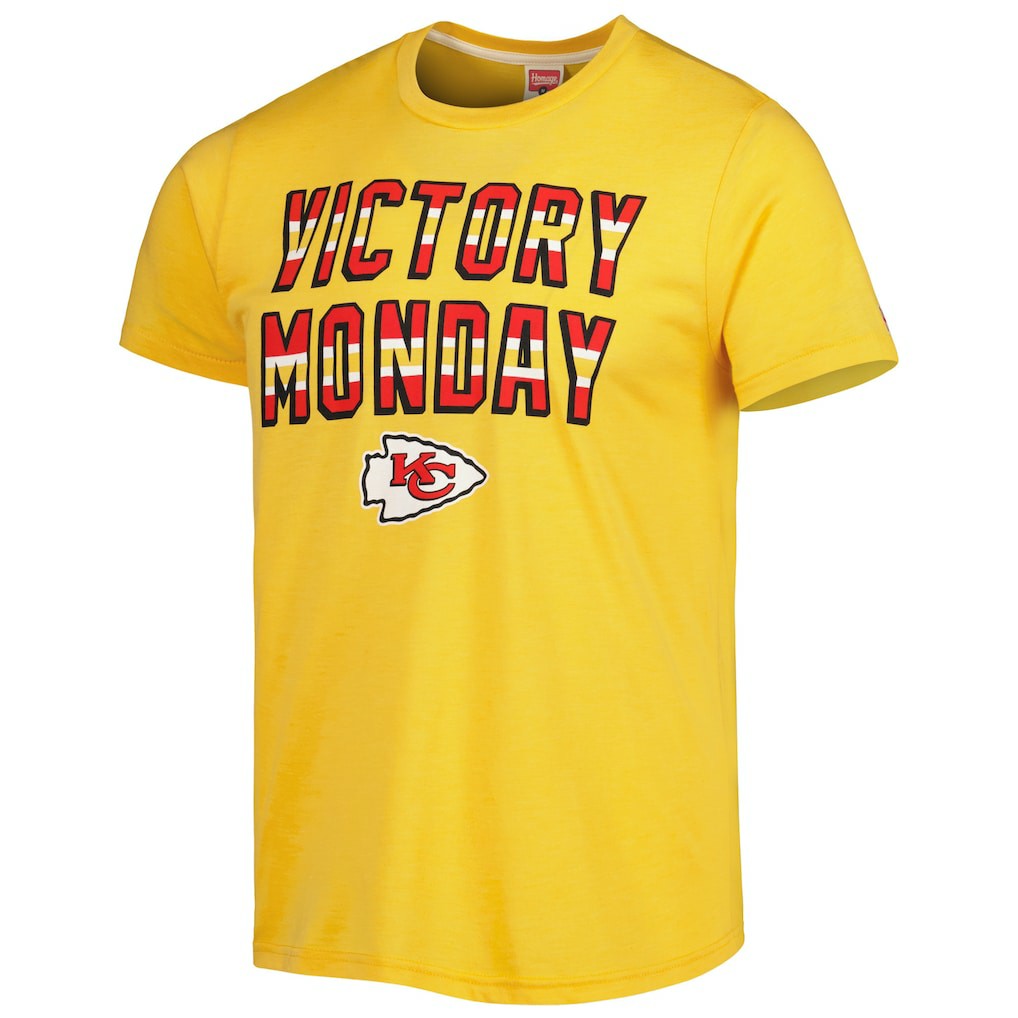 Kansas City Chiefs Homage Victory Monday Tri-Blend T-Shirt - Gold T-shirts