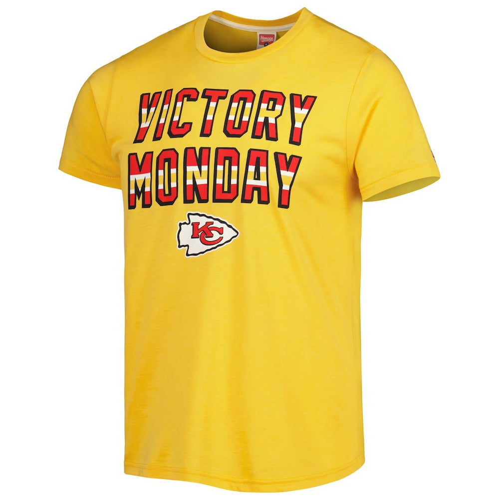 Kansas City Chiefs Homage Victory Monday Tri-Blend T-Shirt - Gold T-shirts