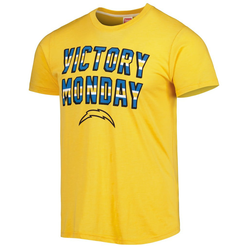 Los Angeles Chargers Homage Victory Monday Tri-Blend T-Shirt - Gold T-shirts