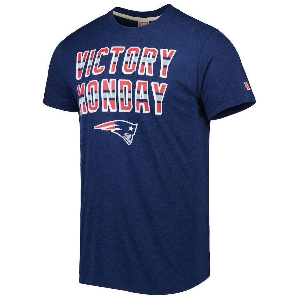New England Patriots Homage Victory Monday Tri-Blend T-Shirt - Navy T-shirts