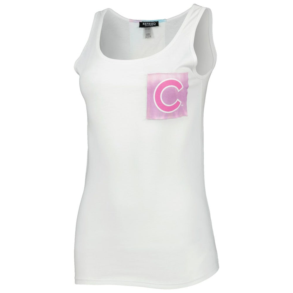 Chicago Cubs Refried Apparel Women's Tie-Dye Tank Top - White Tanks