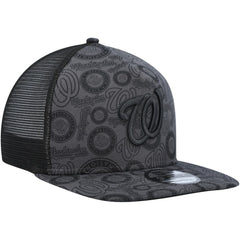 Washington Nationals New Era Repeat A-Frame 9FIFTY Trucker Snapback Hat - Black Hats