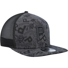 Pittsburgh Pirates New Era Repeat A-Frame 9FIFTY Trucker Snapback Hat - Black Hats