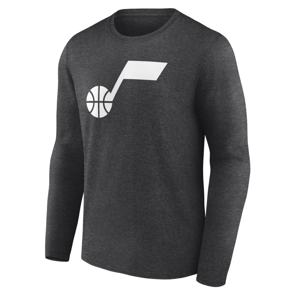 Utah Jazz Primary Logo Team Long Sleeve T-Shirt Heathered Charcoal