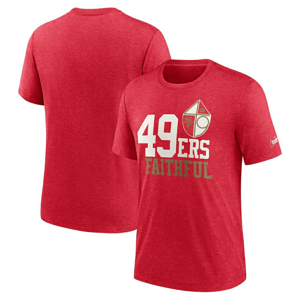 San Francisco 49ers Local Tri-Blend T-Shirt - Heather Scarlet T-shirts