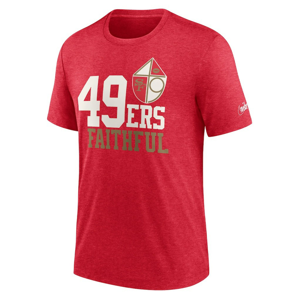 San Francisco 49ers Local Tri-Blend T-Shirt - Heather Scarlet T-shirts