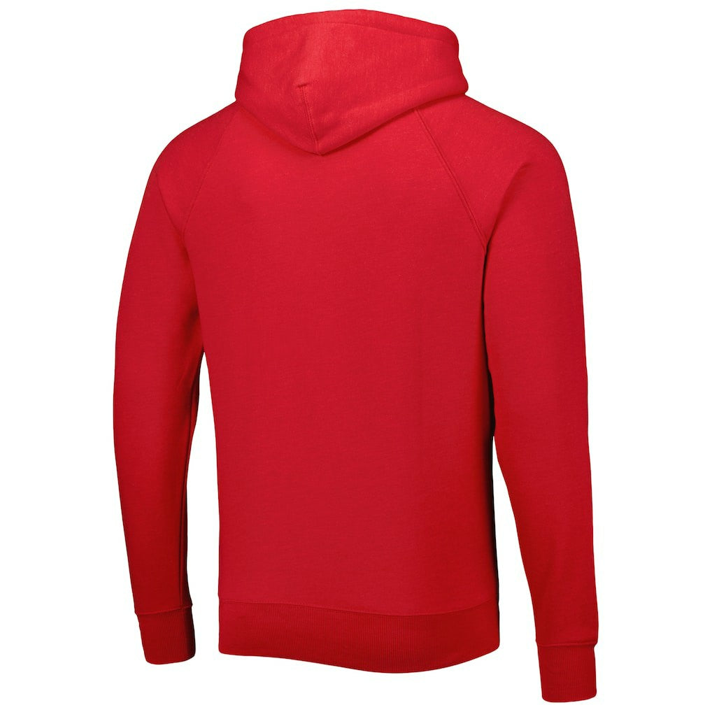 Atlanta Falcons Homage Retro Helmet Tri-Blend Raglan Pullover Hoodie - Red Hoodies