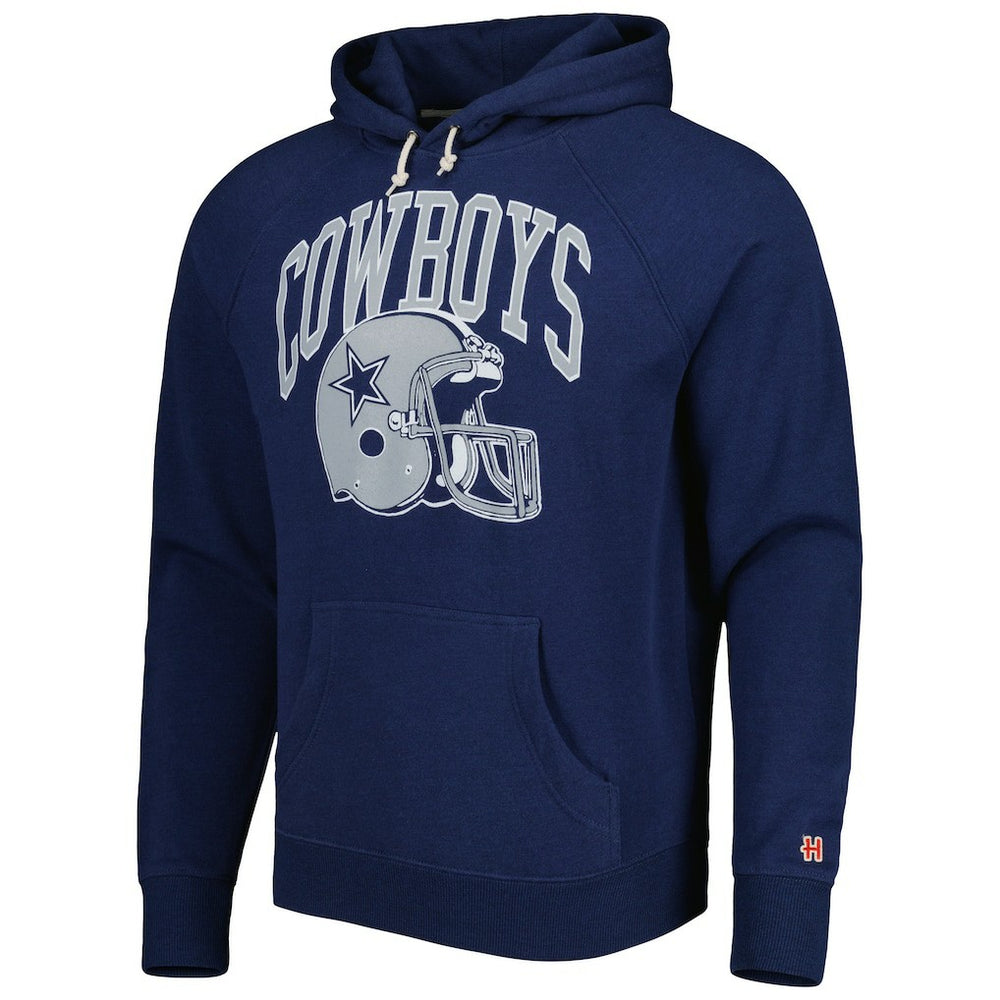 Dallas Cowboys Homage Retro Helmet Tri-Blend Raglan Pullover Hoodie - Navy Hoodies