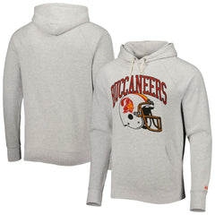 Tampa Bay Buccaneers Homage Retro Helmet Tri-Blend Raglan Pullover Hoodie - Ash Hoodies