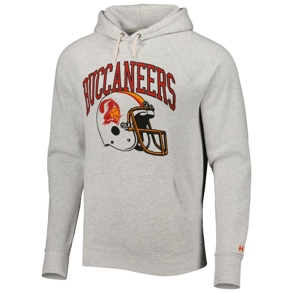 Tampa Bay Buccaneers Homage Retro Helmet Tri-Blend Raglan Pullover Hoodie - Ash Hoodies