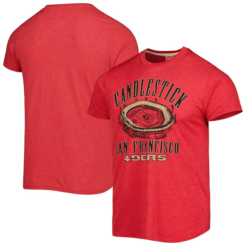 San Francisco 49ers Homage Stadium Tri-Blend T-Shirt - Scarlet T-shirts