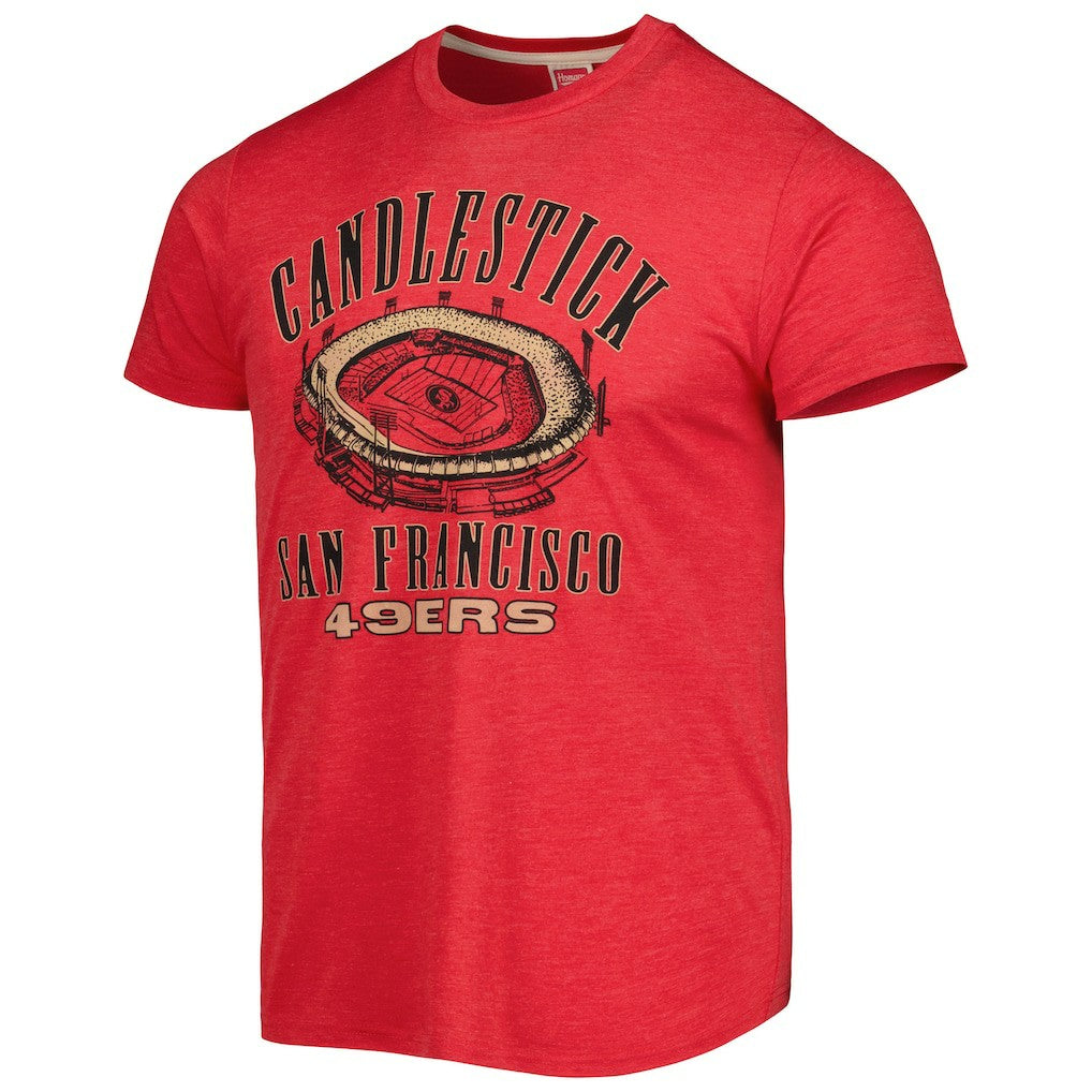 San Francisco 49ers Homage Stadium Tri-Blend T-Shirt - Scarlet T-shirts