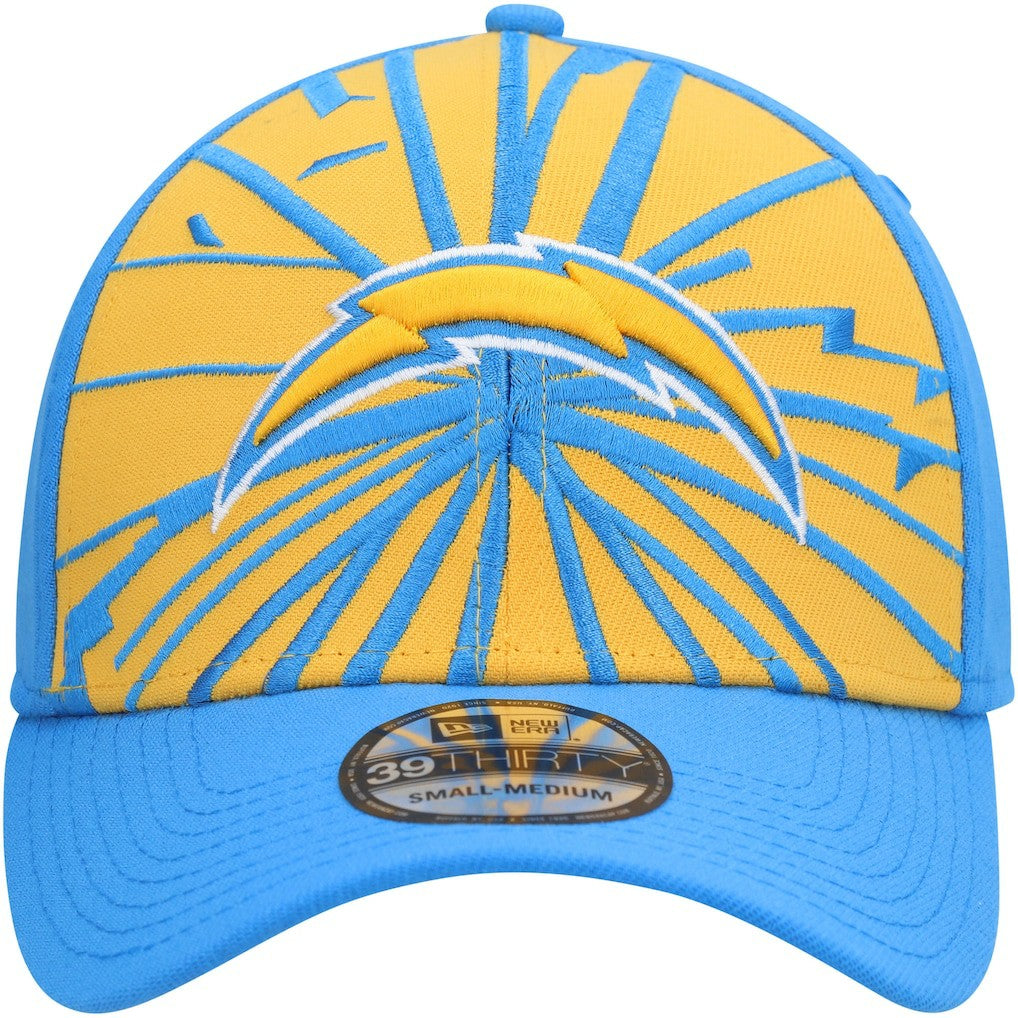 Los Angeles Chargers New Era Shattered 39THIRTY Flex Hat - Gold/Powder Blue Hats