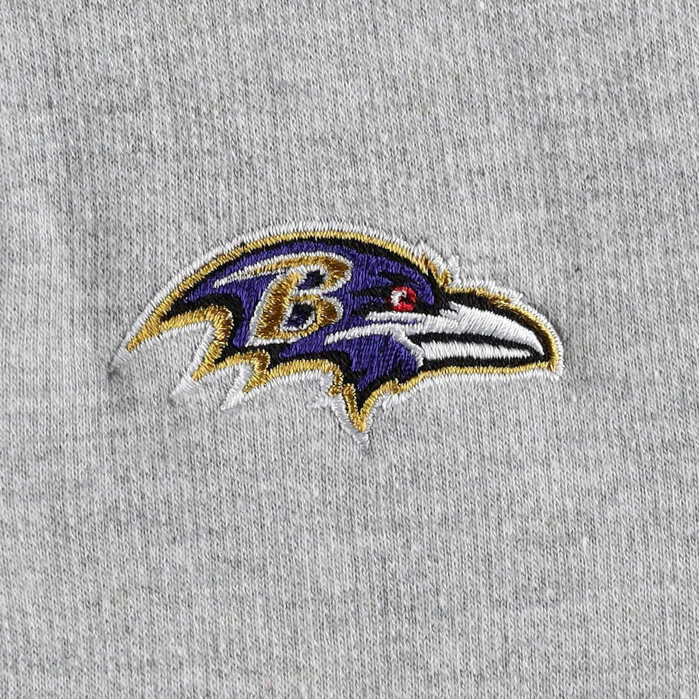 Baltimore Ravens Antigua Women's Lightweight Jackpot Raglan Half-Zip Pullover Hoodie - Heather Gray Hoodies