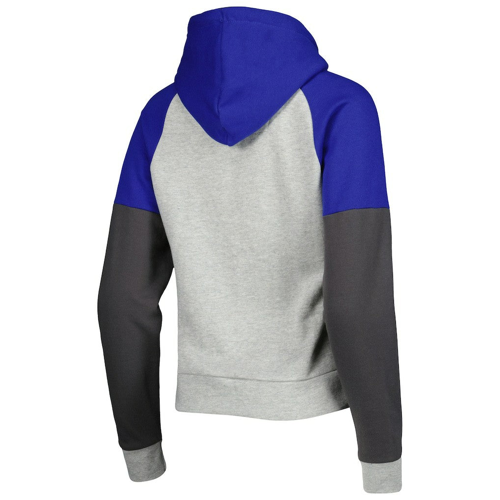 Los Angeles Rams Antigua Women's Lightweight Jackpot Raglan Half-Zip Pullover Hoodie - Heather Gray Hoodies