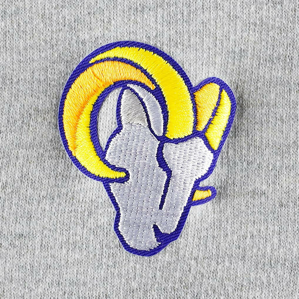 Los Angeles Rams Antigua Women's Lightweight Jackpot Raglan Half-Zip Pullover Hoodie - Heather Gray Hoodies
