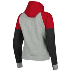 Tampa Bay Buccaneers Antigua Women's Lightweight Jackpot Raglan Half-Zip Pullover Hoodie - Heather Gray Hoodies
