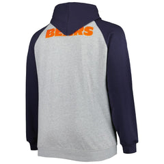 Chicago Bears Big & Tall Fleece Raglan Full-Zip Hoodie Jacket - Heather Gray Hoodies