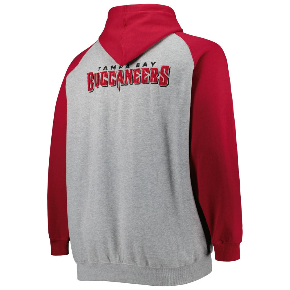 Tampa Bay Buccaneers Big & Tall Fleece Raglan Full-Zip Hoodie Jacket - Heather Gray Hoodies