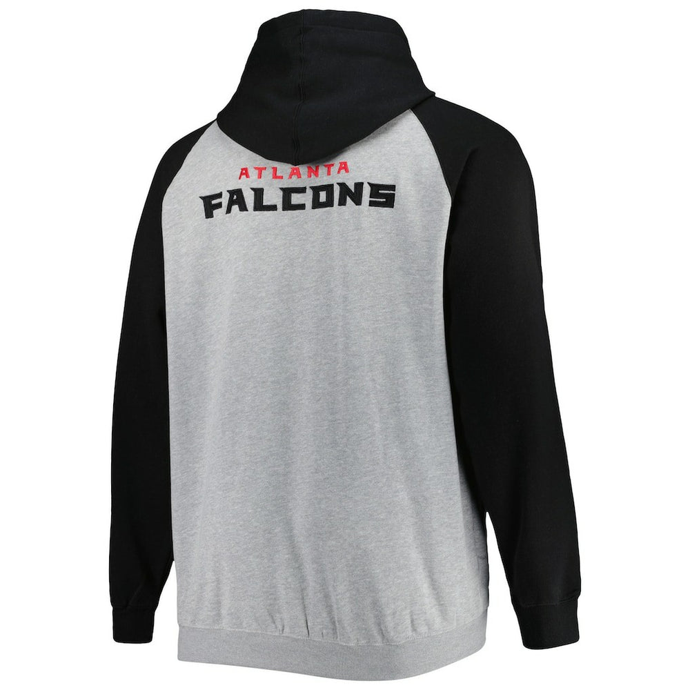 Atlanta Falcons Big & Tall Fleece Raglan Full-Zip Hoodie Jacket - Heather Gray Hoodies