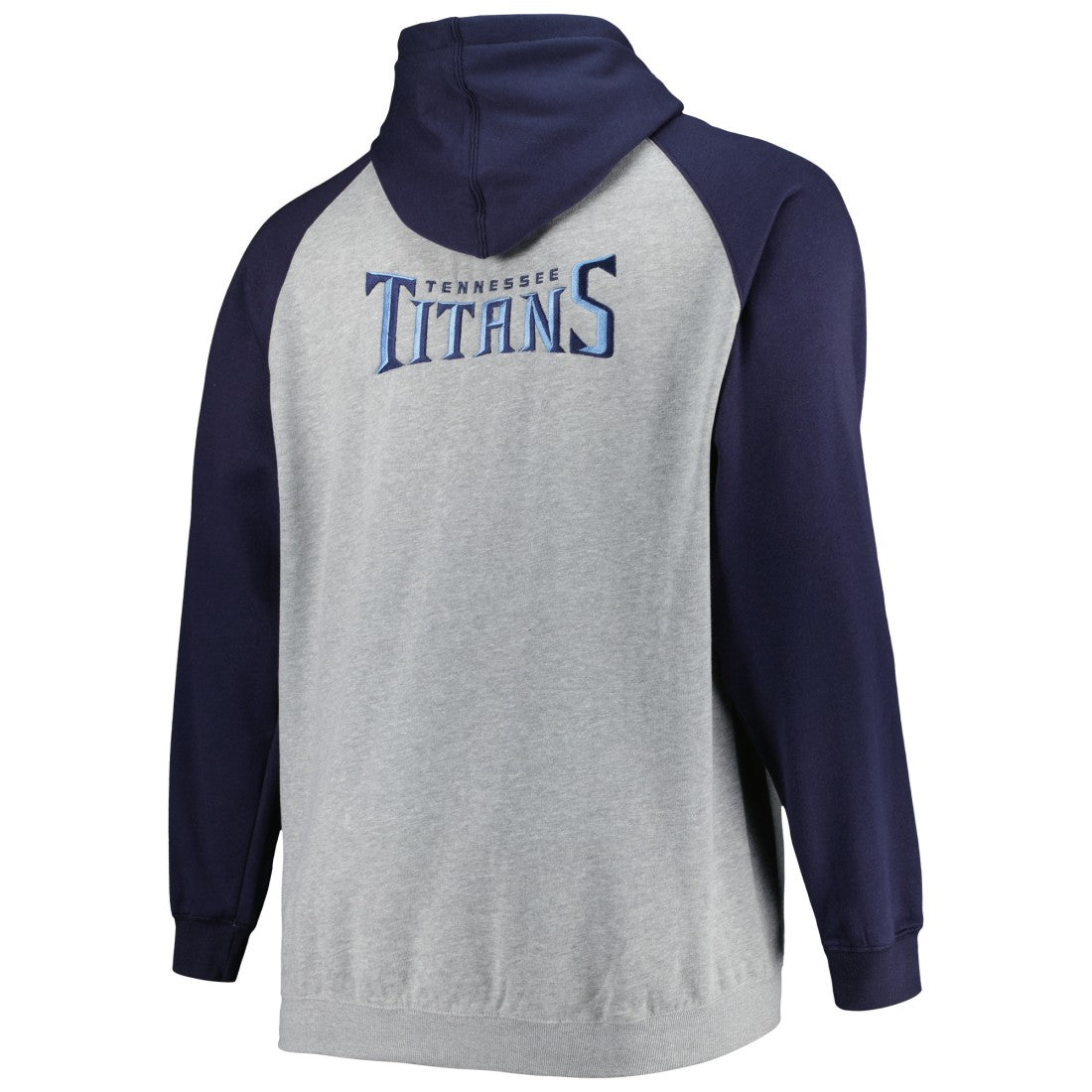 Tennessee Titans Big & Tall Fleece Raglan Full-Zip Hoodie Jacket - Heather Gray Hoodies