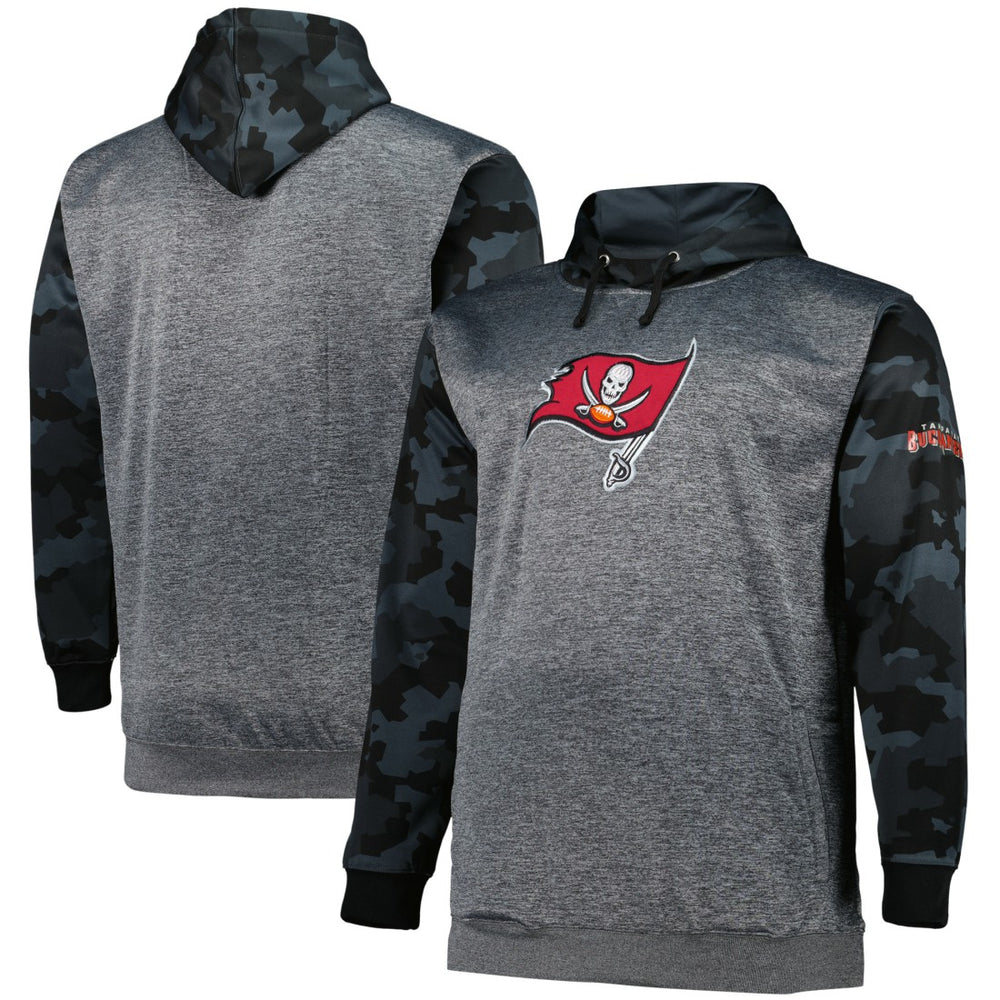 Tampa Bay Buccaneers Big & Tall Camo Pullover Hoodie - Heather Charcoal Hoodies