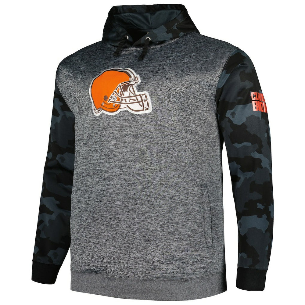 Cleveland Browns Big & Tall Camo Pullover Hoodie - Heather Charcoal Hoodies