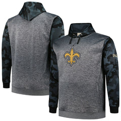 New Orleans Saints Big & Tall Camo Pullover Hoodie - Heather Charcoal Hoodies
