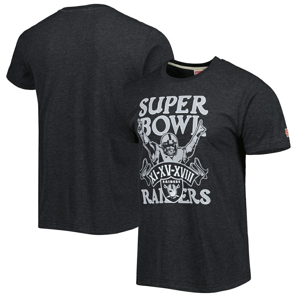 Las Vegas Raiders Homage Super Bowl Classics Tri-Blend T-Shirt - Charcoal T-shirts