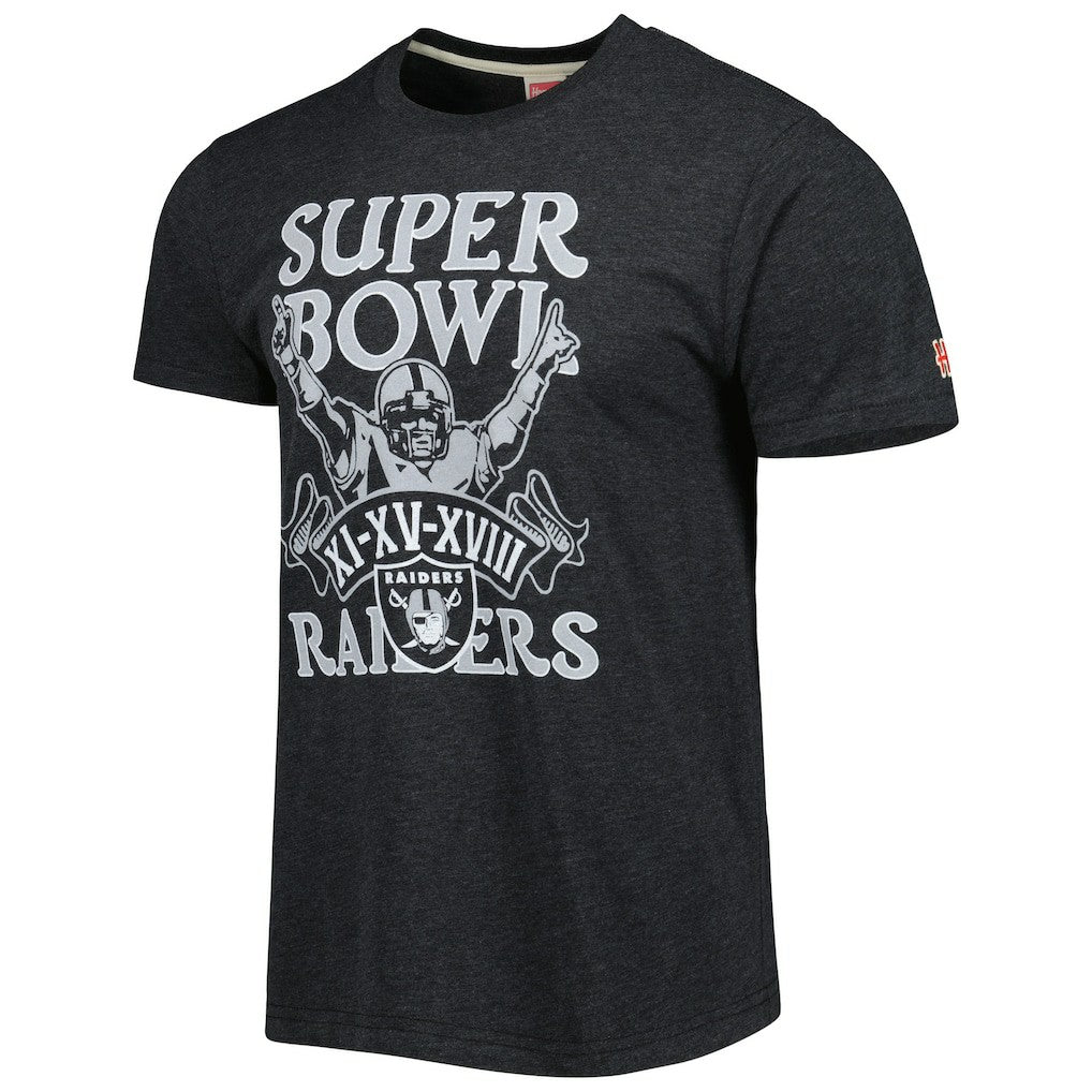 Las Vegas Raiders Homage Super Bowl Classics Tri-Blend T-Shirt - Charcoal T-shirts